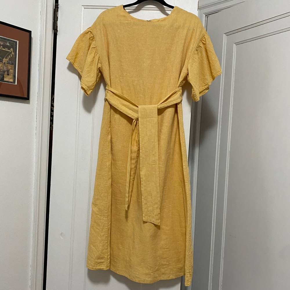 Cotton and Linen Summer dress in an earthy peachy tone, very roomy size 6.